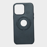 LEATHER MAGSAFE CASE FOR iPHONE (BLACK)